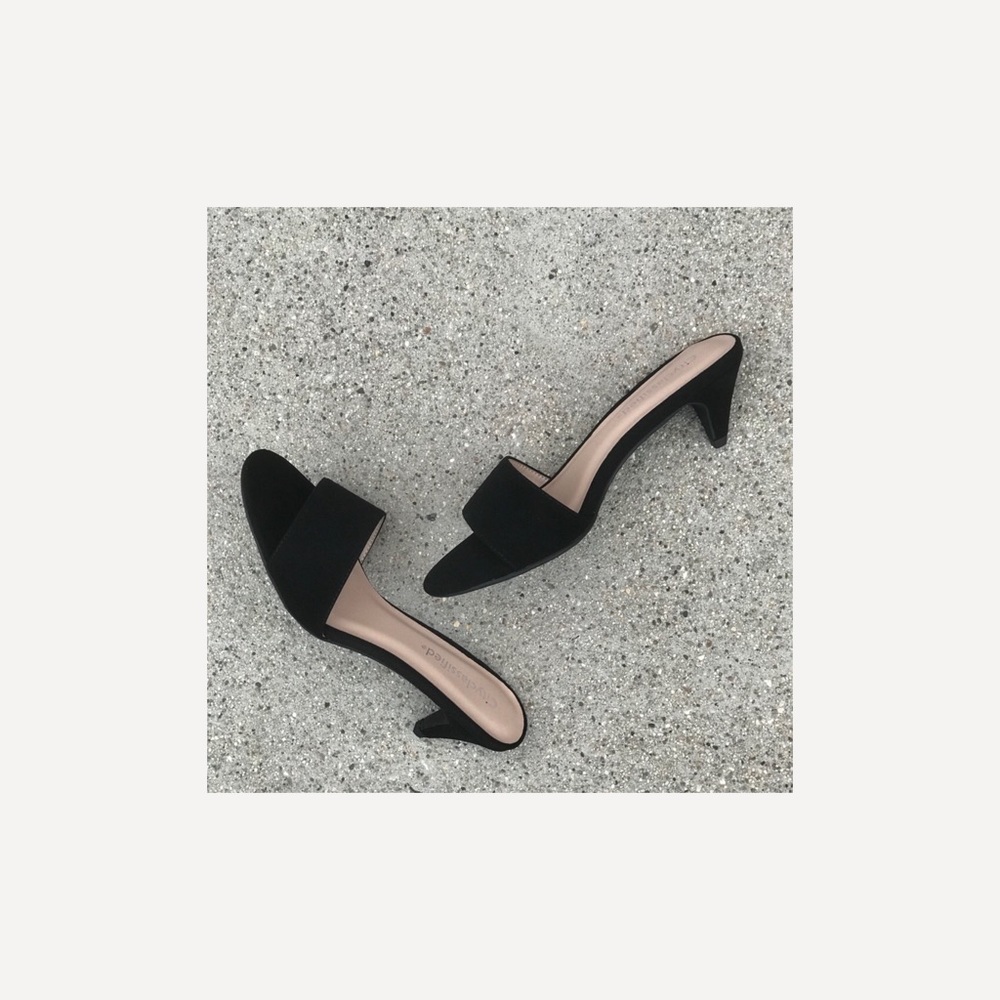 City Class KITTEN Black single strap Mule Heel - Picture 4 of 6
